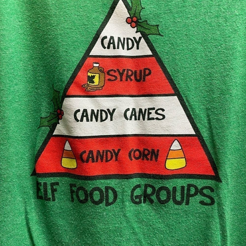 Unisex delta elf food group candy T-shirt from the movie Elf